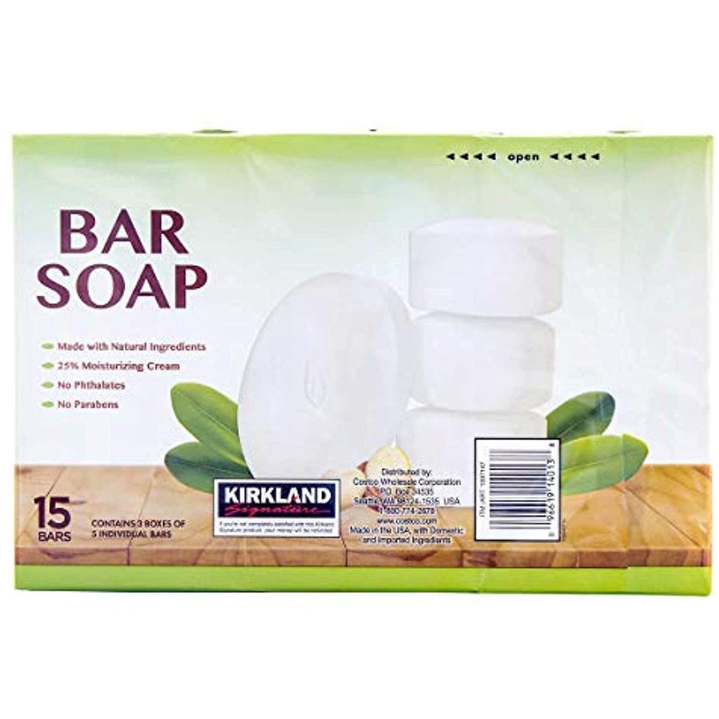 KIRKLAND Signature Bar Soap with Shea Butter, 4.5 Ounce (15 Count)