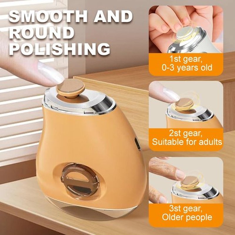 2 in 1 Electric Polishing Automatic Nail Clippers, 2024 Upgraded Electric Nail Clipper with 3 Speed Levels, Safe and Convenient Nail Trimmer, Nail Trimmer for Seniors, Kids, Adults (Yellow)