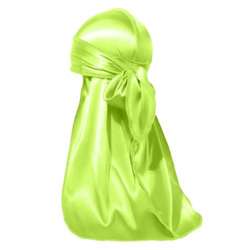 ForceWave Silky Durag for Men Wave Cap Satin Dorag for Men Women 360 Wave (Neon Green)