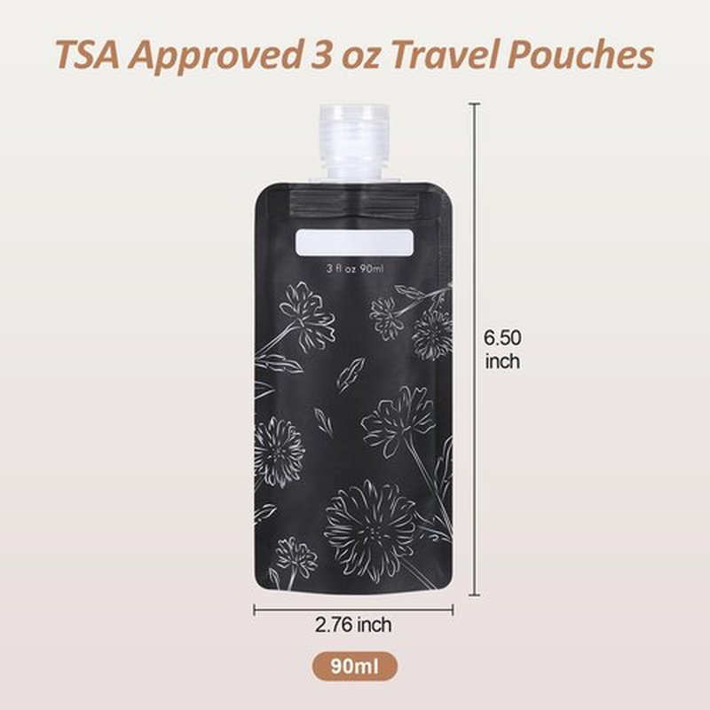 PACKISM Travel Containers for Liquids - 12 Pack Leak Proof 3oz TSA Approved Liquid Travel Pouches, Stand Up, Slim & Lightweight Design, Space Saving, Pack More Shampoo Conditioner Lotion Body Wash