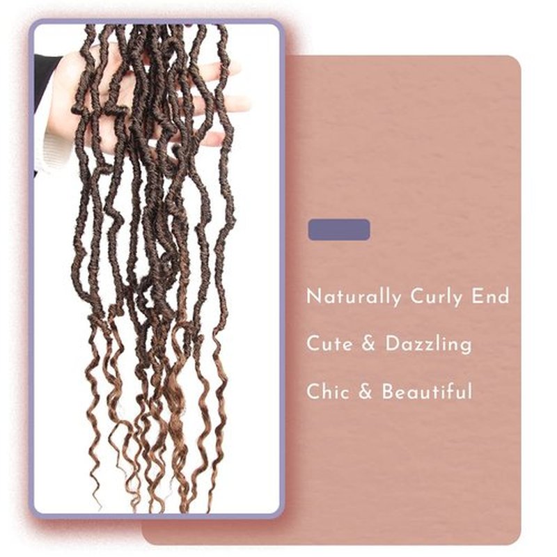 BOHOBABE Faux Locs Crochet Hair 18 Inch, Boho Soft Crochet Locs with Curly Ends, Long Bohemian Goddess Locs Crochet Braids for Black Women (6 Packs, T30)