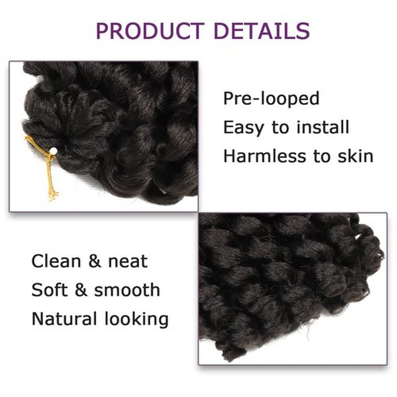 Crochet Braids Hair 8 Inch Jamaican Bounce Wand Curl Crochet Hair Curly Bounce Crochet Braids Hair Extension Twist Crochet Hair(5 PCS, 4)