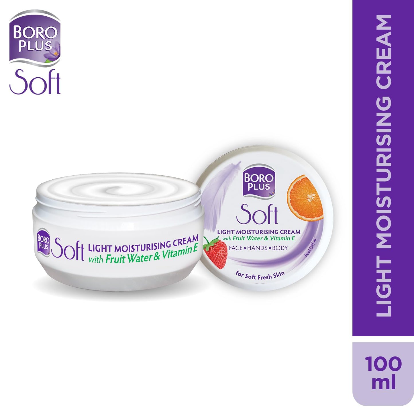 BOROPLUS Light Moisturizing Cream with Vitamin E | Lightweight Moisturizer for Face, Hands & Body | Soothes, Nourishes & Softens Dry Skin | Gives 24-Hour Moisturization | 3.38 Fl Oz (100ml)