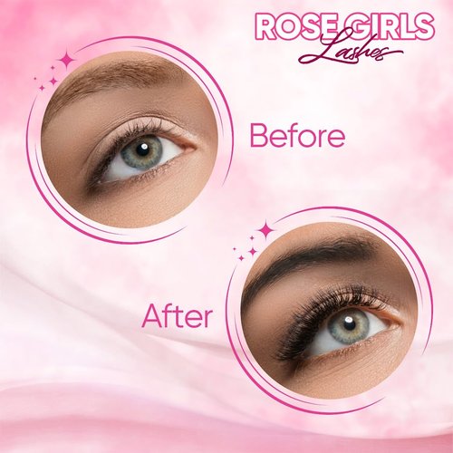 ROSE GIRL Loose Promade Fans - Natural Look Handmade Volume Eyelashes From 3D To 16D - C CC D DD Curl - False Lashes Extensions - Thickness 0.03~0.1 mm - 8~20 mm Length (8D-0.07-CC (15mm))