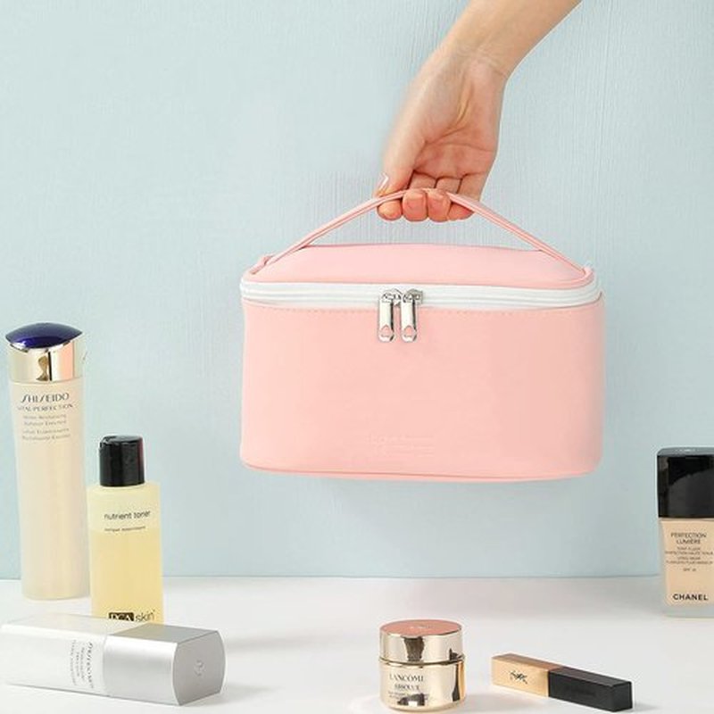Meiyuuo Makeup Bag Cosmetic Bags Small for Women Ladies Zipper Pouch Makeup Organizer Waterproof Cute (Light Pink)