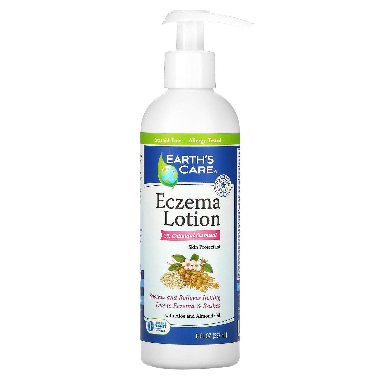 Earth's Care Eczema Lotion - Natural Lotion for Eczema - Safe and Mild Eczema Lotion for Adults and Kids - 8 Fl OZ. (237 mL)