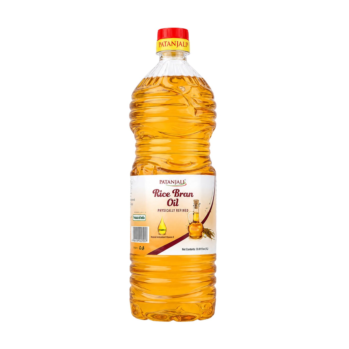 Patanjali Rice Bran Oil, 1 Liter (33.82 fl oz) – Refined Cooking Oil for Everyday Indian & Asian Cooking, Neutral Flavor
