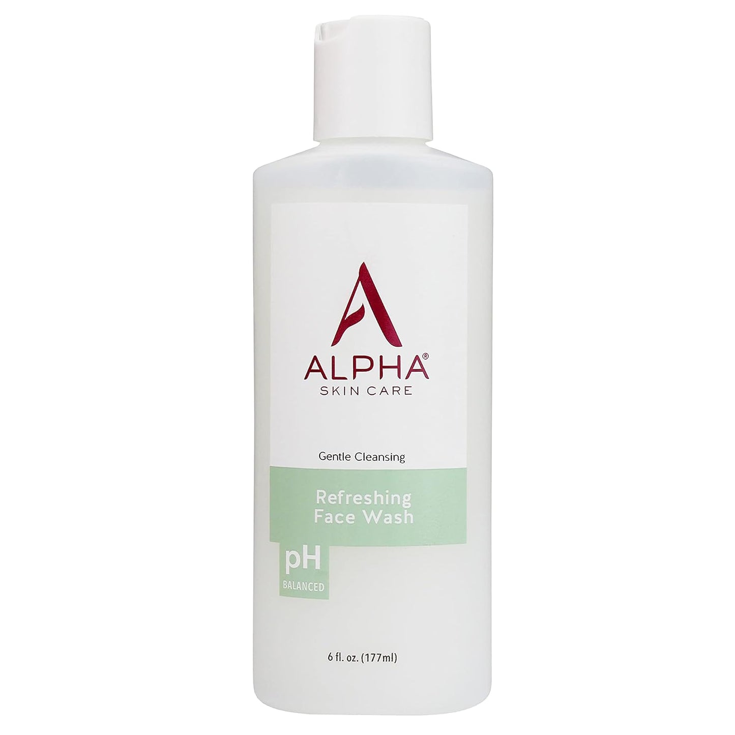Alpha Skin Care Refreshing Face Wash, Gentle Soap-Free Formula, Citric AHA, Cleanses, Purifies, Tones & Restores pH, All Skin Types, Removes Make-Up & Oil, Anti-Aging Ingredients, 6 Oz, Pack of 2