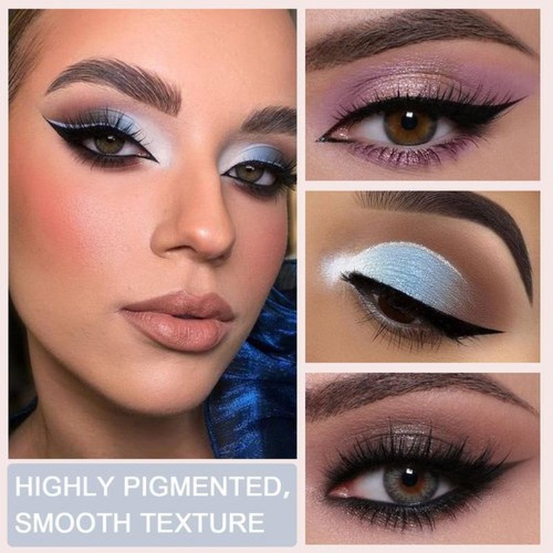 JUAAZIN Light Brown Eyeshadow Palette Natural Matte Shimmer Glitter 9 Colors, Gray blue Light pink Light Brown Eyeshadow Palette, Velvety Matte Finish Long Lasting Waterproof Professional Makeup 03#