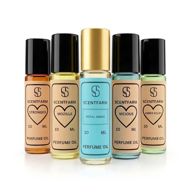 Perfume Body Oil Set - 5 x 10ml Luxury Roll-On Fragrance Oils | Long Lasting & Alcohol-Free
