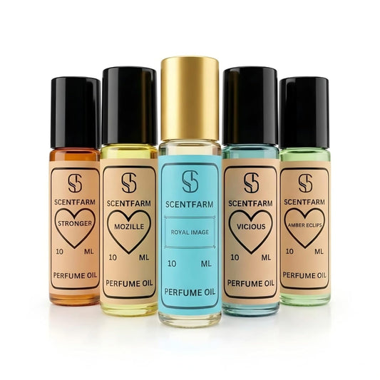 Perfume Body Oil Set - 5 x 10ml Luxury Roll-On Fragrance Oils | Long Lasting & Alcohol-Free