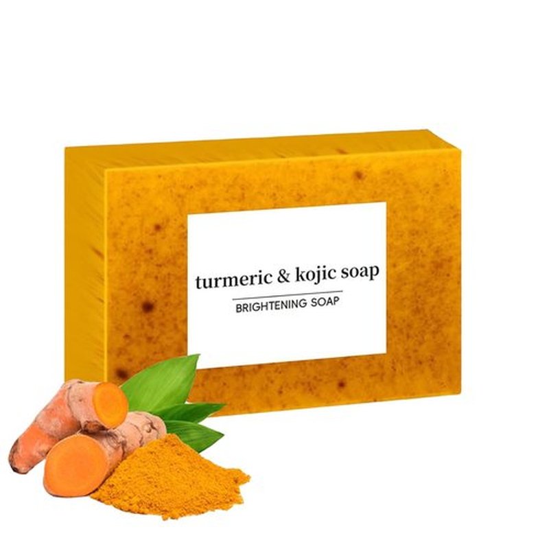 Turmeric Soap Bar - Lemon Turmeric 𝐊𝐨𝐣𝐢𝐜 𝐀𝐜𝐢𝐝 Soap, Natural Organic Turmeric Face & Bath Soap Bar for Face & Body, Deep Cleansing & Smoothing Skin (KLA-1PCS)