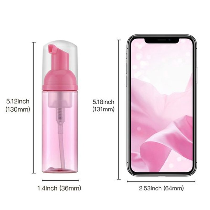 Owlyee 2oz Foam Bottle (3PCS) Empty Foaming Pump Dispenser for Hand Soap, Lash Cleanser, Shampoo to Travel (60ml, Rose Red)