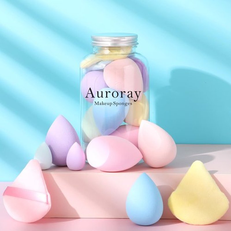 14 Pcs Makeup Sponge Set,Beauty Sponges Blender with 4 Pcs Powder Puff and 4 Pcs Mini Make up Sponges Birthday Gift,Mother's Day Gift for Women Liquid,Foundation,Powder,Concealer,Cream(Colorful)