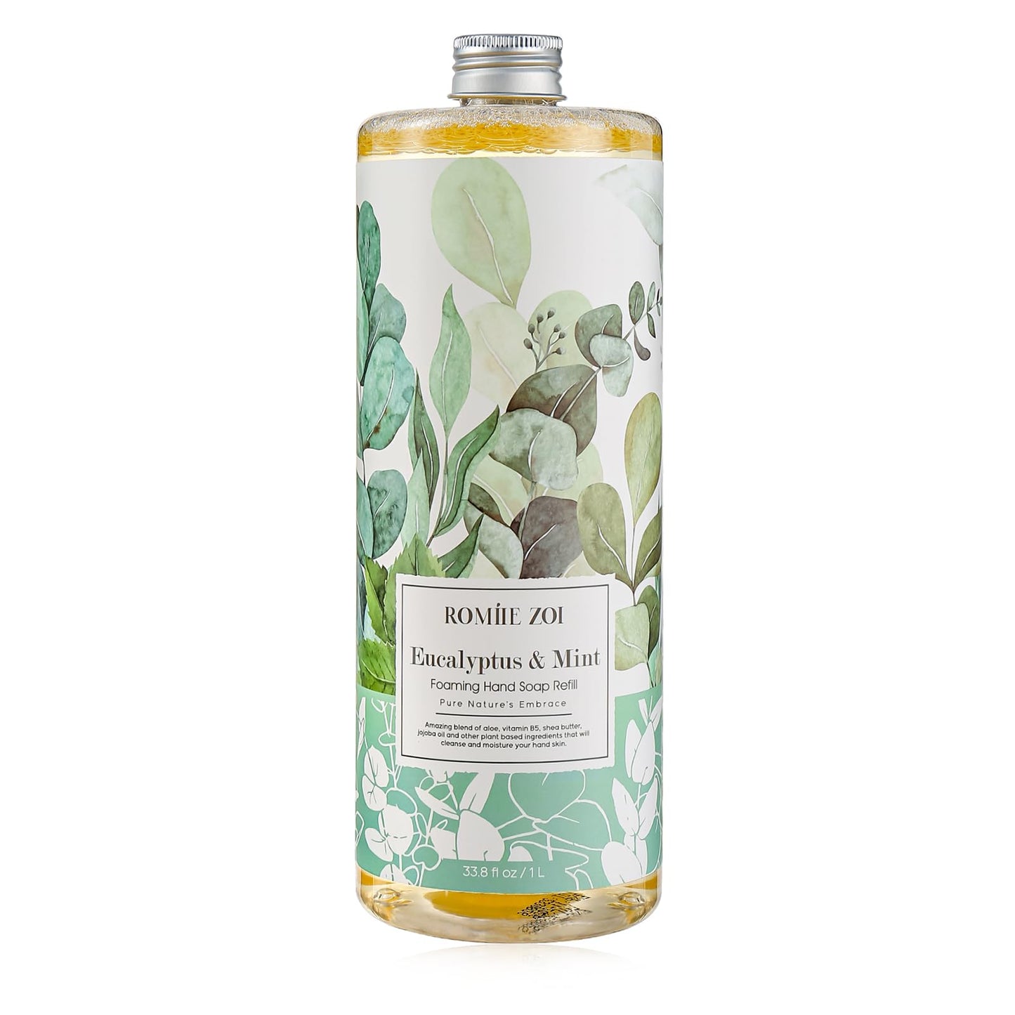 ROMIIE ZOI Foaming Hand Soap Refill, Eucalyptus & Mint, 1 L/33.8 FL OZ