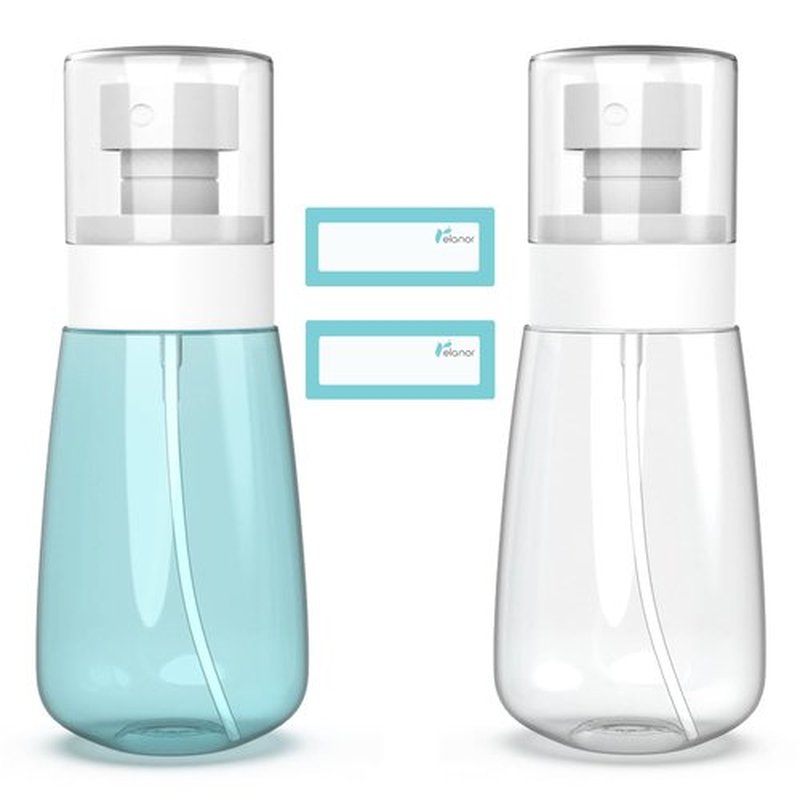 RELANOR Pack 2 Small Spray Bottle Travel Size 3.39oz/100ml - PETG Mist Spray Bottle Travel - Travel Spray Bottle Leak Proof - Mini Travel Sized Spray Bottles for Toners, Face & Hair Mist