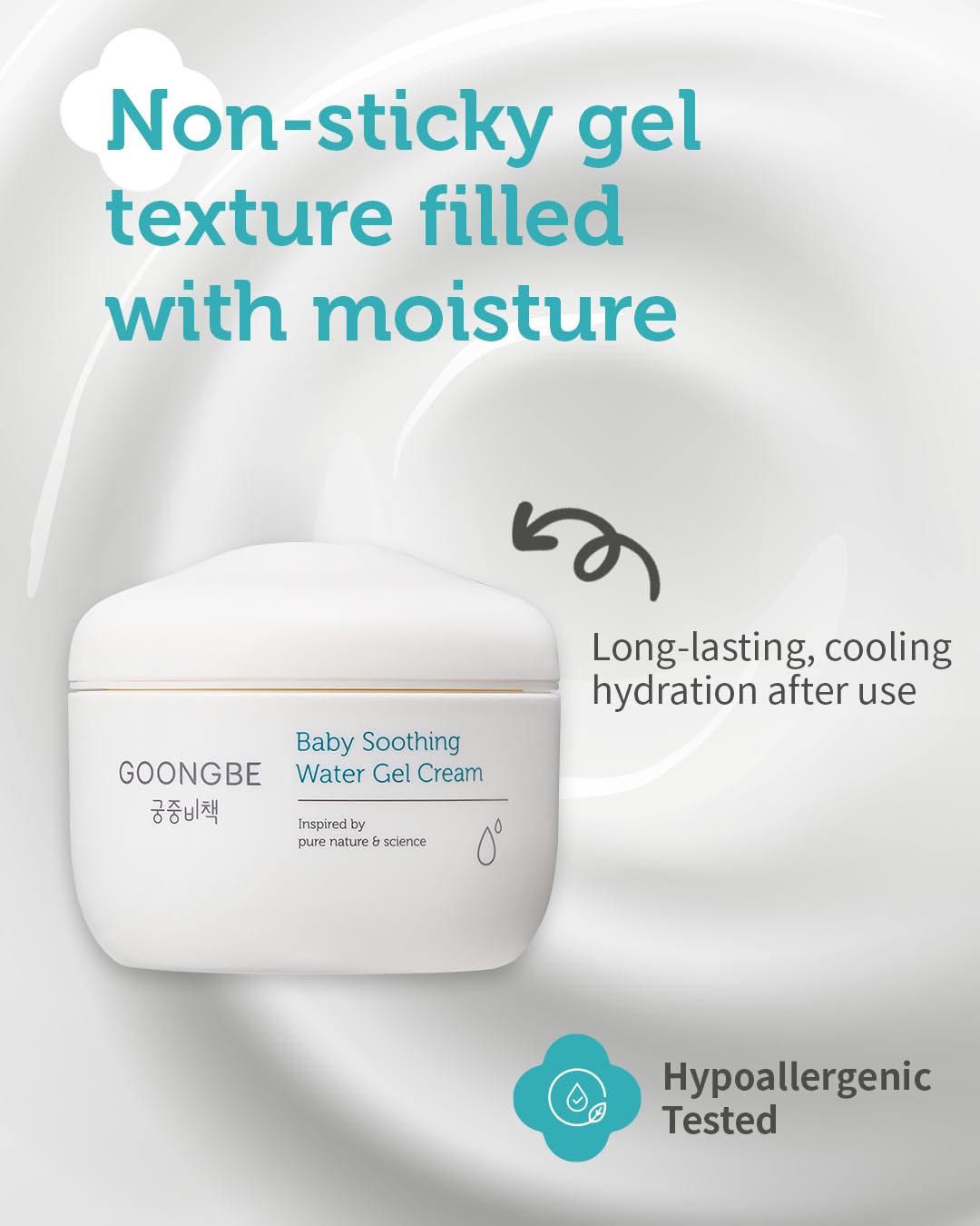 GOONGBE Baby Easy Wash Sun Lotion SPF 30 & Soothing Water Gel Cream - Korean Zinc Oxide Mineral Sunscreen & Cooling Moisturizer - Vegan Hypoallergenic for Ages 0-3, Lotion 2.11oz & Gel Cream 3.38oz