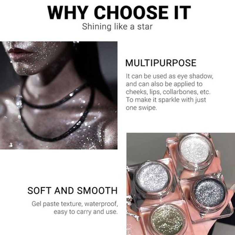 HHLTOH Eyeshadow Single Shimmer, High-Pigment Monochrome Eye Shadow Pressed Powder, Everyday Velvety Silky Eye Makeup Looks, Professional Long-Lasting Waterproof Single Eyeshadow Palette, 04# Black