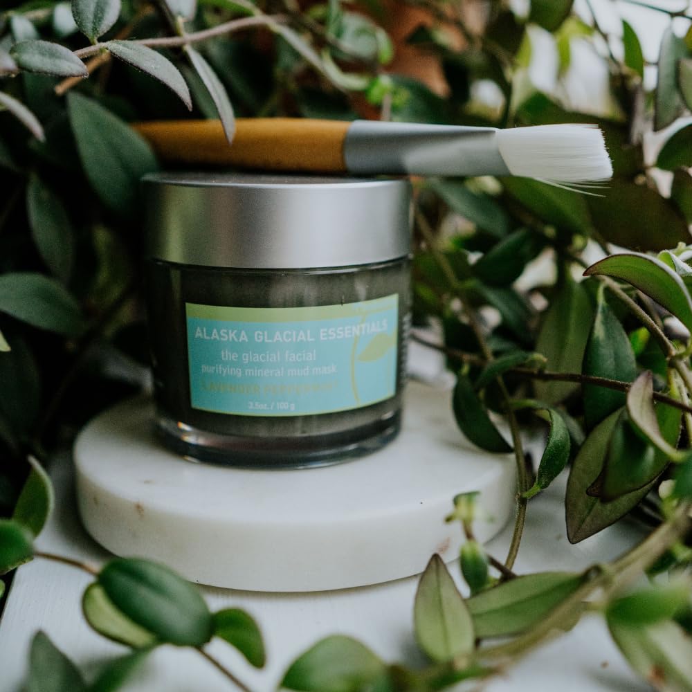 Alaska Glacial Purifying Mineral Mud Mask with Glacial Clay & Botanicals for Sensitive Skin | Detoxifies, Hydrates & Smooths | Anti-Aging Facial Mask – Vanilla & Lavender, 3.5oz