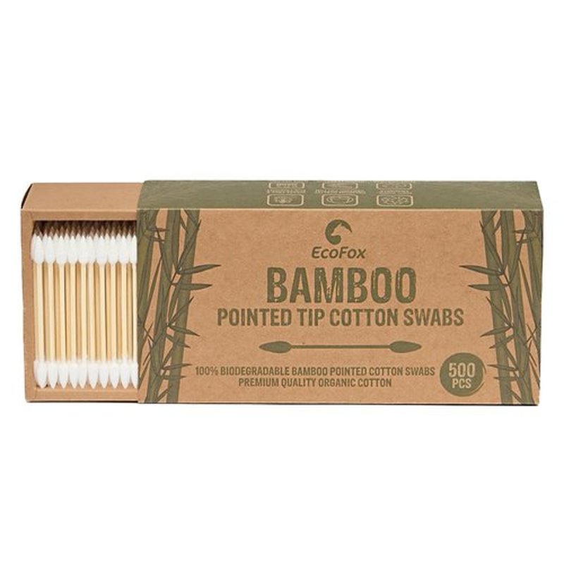 Precision Tip Cotton Swabs 500 Count | Organic & Biodegradable Pointed Cotton Buds | 100% Eco-Friendly & Natural | Perfect for Makeup, Fine Cleaning, Art