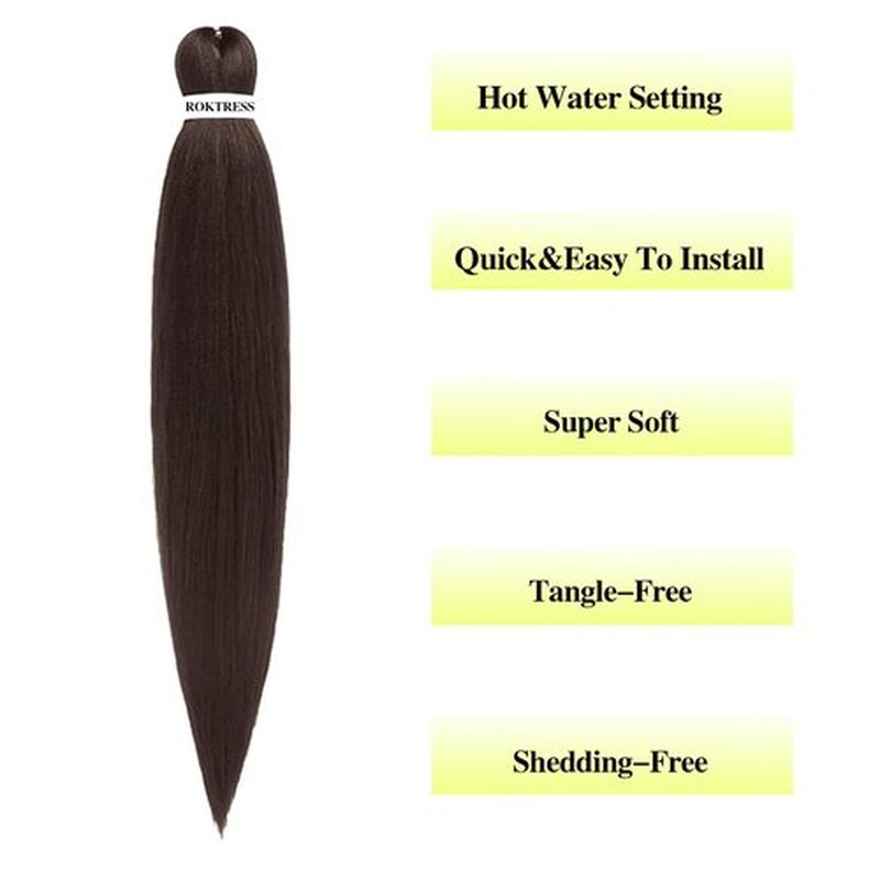 Pre Stretched Braiding Hair Braiding Hair Pre Stretched 22 Inch 8 Packs Long Braiding Hair Extensions Hot Water Setting Hair For Braids (22inch,4#)
