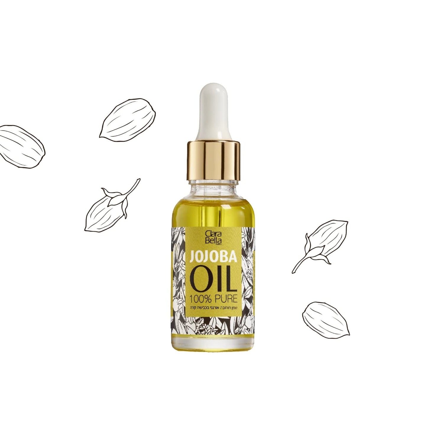 Clara Bella Health Jojoba Oil Treatment for Strong Nails & Cuticles - 1fl oz | Vitamin E, Omega 9, Cold Pressed | Nail Restoration
