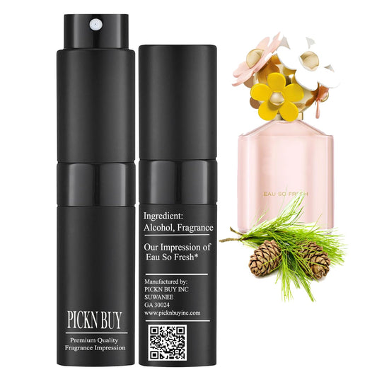 PICKN BUY Luxury Perfume for Women 0.34 Fl oz, Scent Compatible to Eau De So Fresh Perfume, Made in USA, Long-Lasting Spray Comes in Refilable Bottle