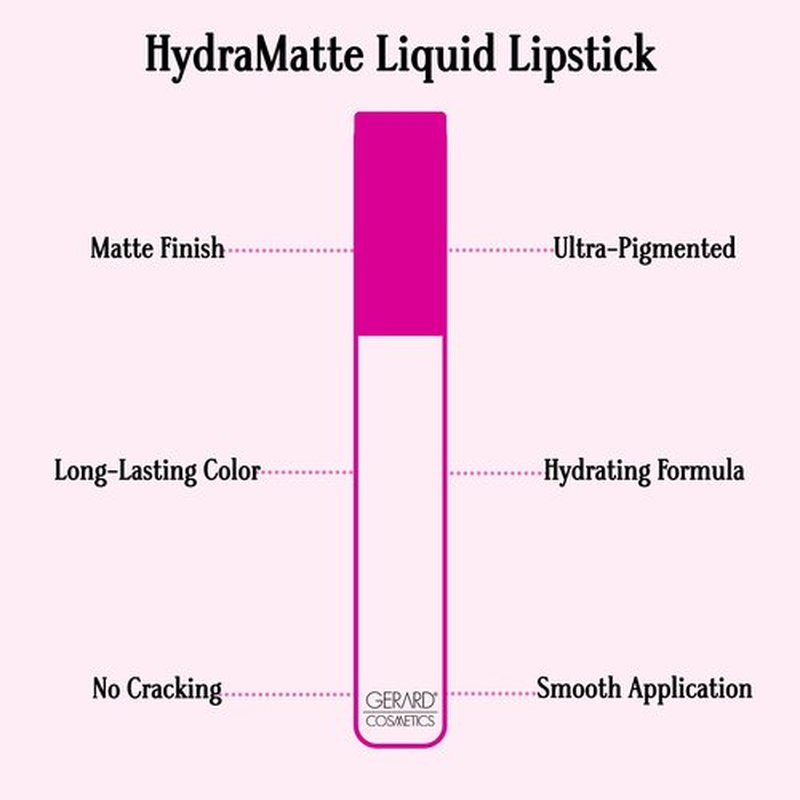 Gerard Cosmetics HydraMatte Liquid Lipstick Bare It All | Mauve Lipstick with Matte Finish | Long Lasting and Non-Drying | Super Pigmented Fully Opaque Lip Color
