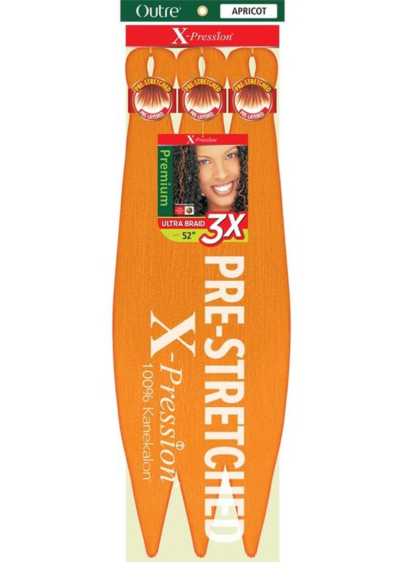 [5 PACK DEAL] Outre X-Pression Braid-Pre Stretched Braid 52" 3X 5 Packs (APRICOT)