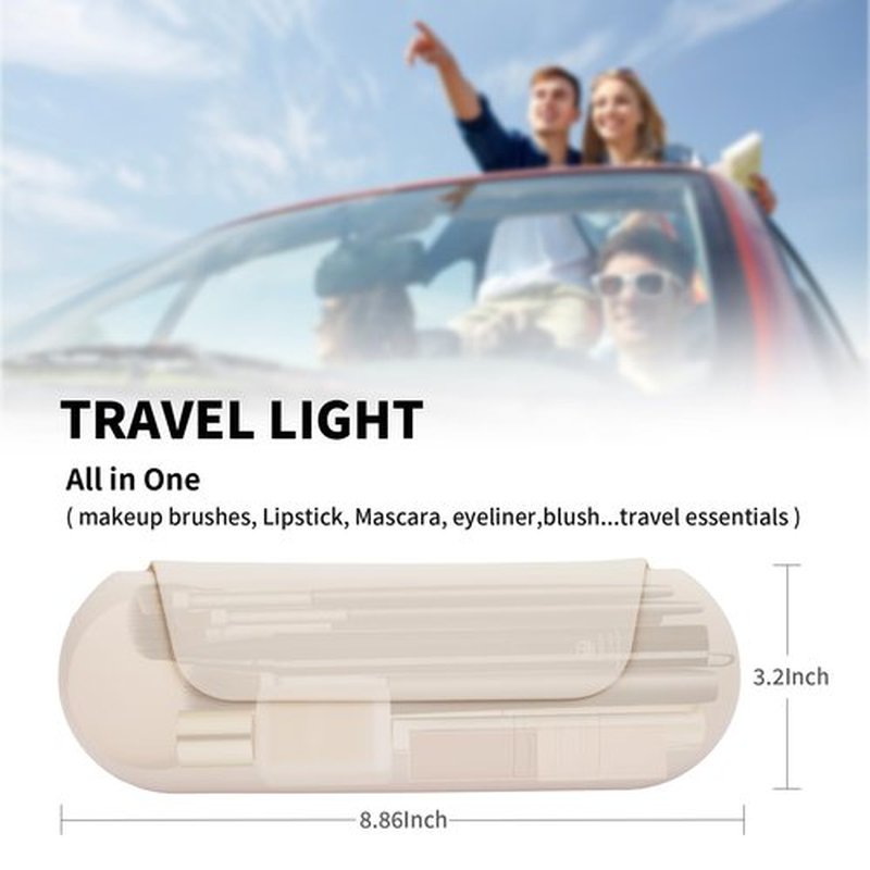 AGIKET Silicone Makeup Brush Holder Travel Cosmetic Bag：Soft Portable Cosmetic Face Brushes Holder with Upgrade Anti-Fall Out Magnetic Closure, Large Travel Makeup Brush Case - Starlight