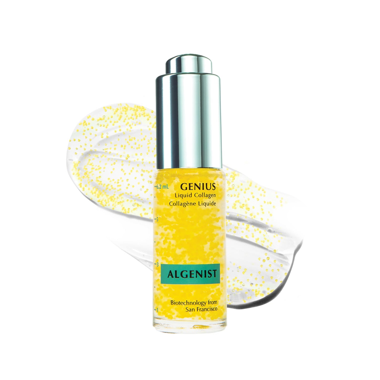 Algenist GENIUS Mini Liquid Collagen Serum - Firming & Hydrating Vegan Face Serum with Alguronic Acid + Vitamin E - Helps Visibly Minimize Fine Lines + Wrinkles & Improve Elasticity (0.21 oz)