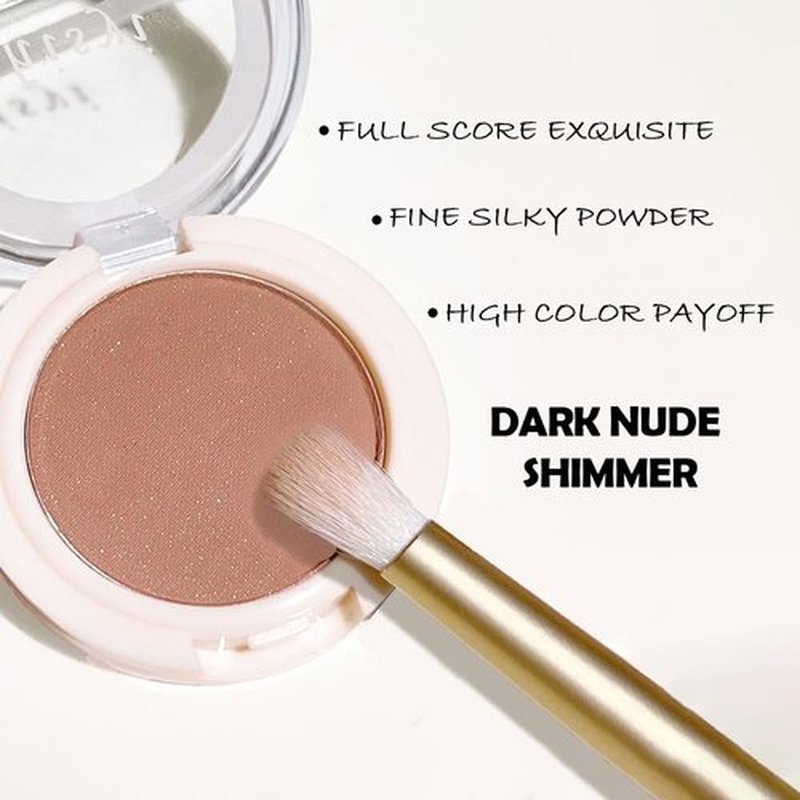 HHLTOH Eyeshadow Single Glitter, High-Pigment Monochrome Eye Shadow Pressed Powder, Everyday Velvety Silky Eye Makeup Looks, Professional Long-Lasting Waterproof Single Eyeshadow Palette, Brown 02