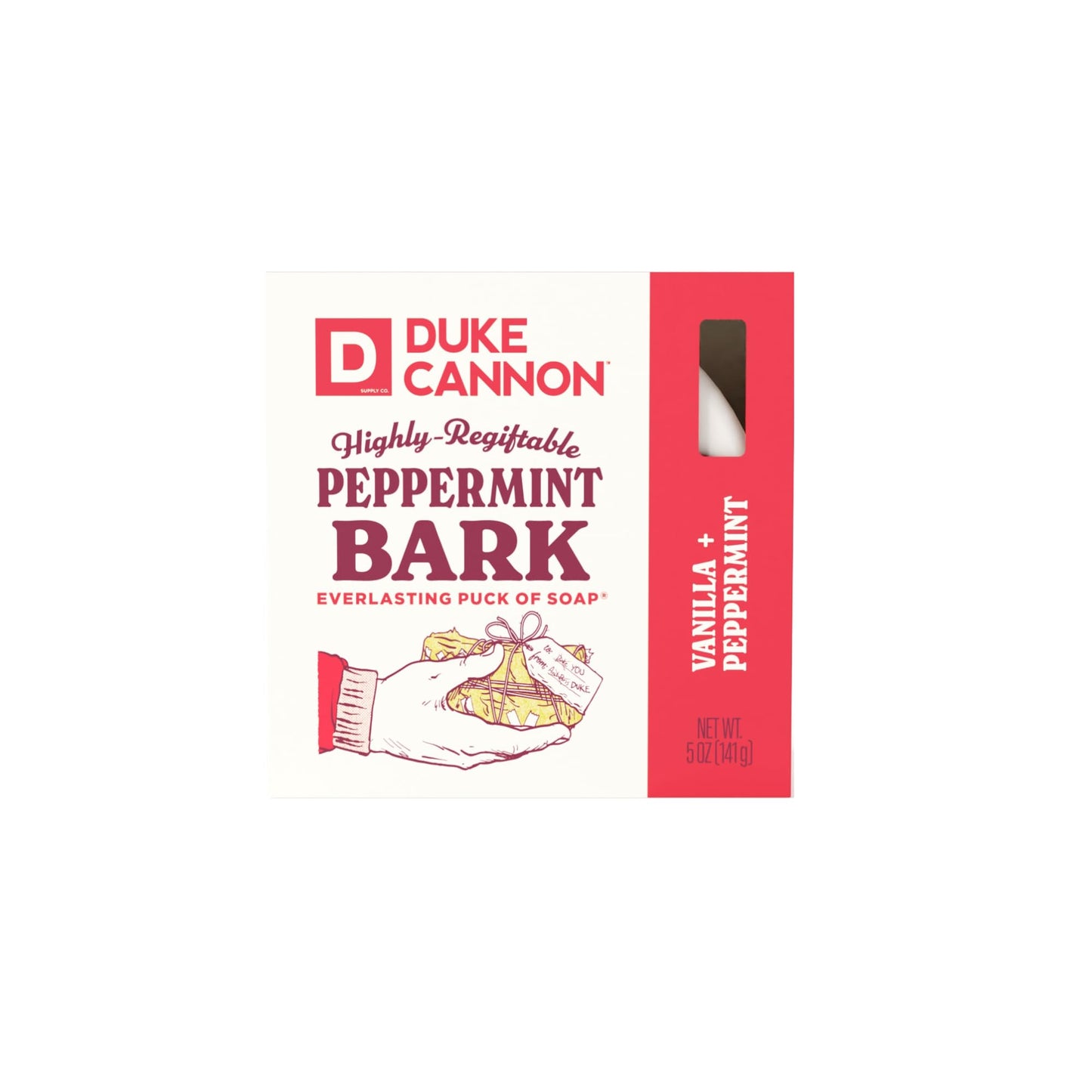 Duke Cannon Peppermint Bark Soap for Men – Refreshing Holiday Scent, Long-Lasting Puck of Soap, 5 oz Bar