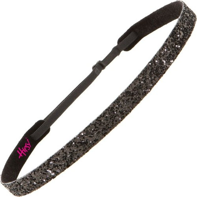 Hipsy Women's Adjustable No Slip Bling Glitter & Bengal Tiger Fashion Headband 3-pack (Skinny Black/Tiger/Orange 3pk)