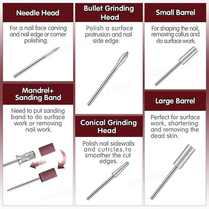 Electric Nail Drill Mpnetdeal Nail Drill Machine Nail File e File Drill Set Kit for Acrylic Nails Gel Nail Glazing Nail Drill Nail Art Polisher Sets Glazing Nail Drill Grinder Manicure Pedicure(Pink)