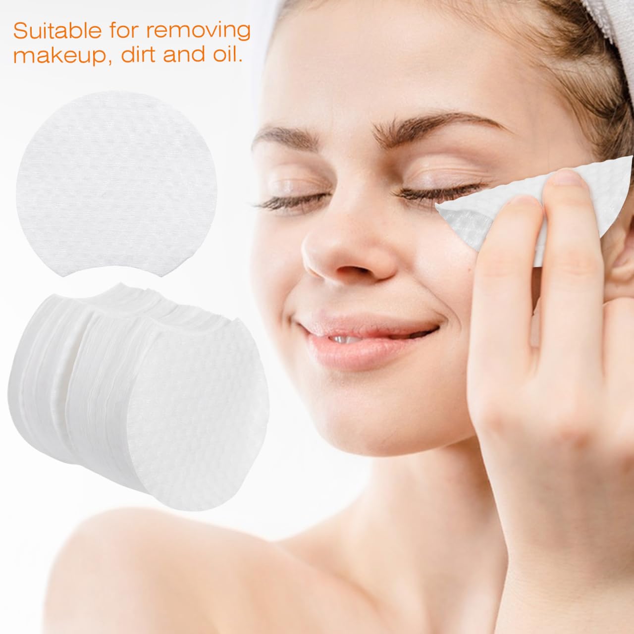 Cotton Rounds 600pcs Makeup Remover Pads Non-Woven Facial Cleansing Wipes Cosmetic Cleaning Pads Daily Face Wipes for Make Up Deep Skin Cleaning