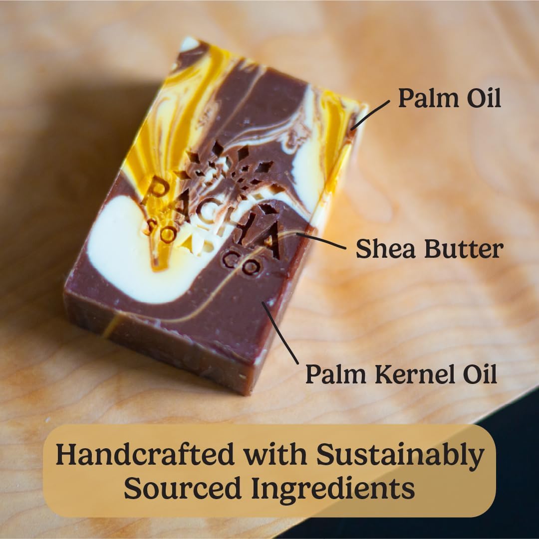 Pacha Soap Co. Almond Goat's Milk Bar Soap - Handcrafted, Premium Soap Bars for Face, Body & Hands, Hydrating & Soothing with Essential Oils, Almond Oil, Goat's Milk, Made in USA, 5-Pack (4 oz. ea)