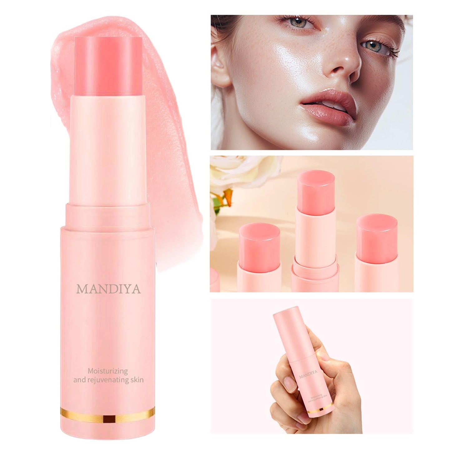 LuckNest 2Pcs Hydrating Multi Eye & Lip Balm Firming Under Eye Balm Stick Make Up Base, Reduce Wrinkle Vegan & Cruelty-Free