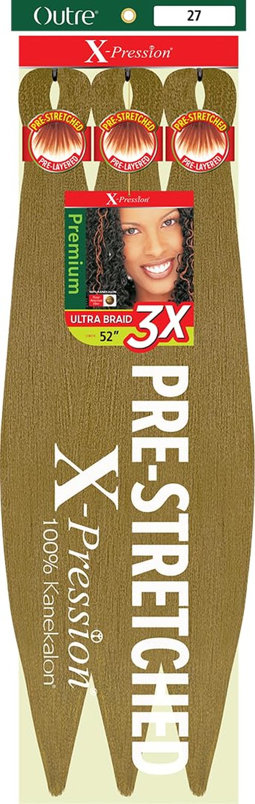 [3 PACK DEAL] Outre X-Pression Braid-Pre Stretched Braid 52" 3X 3 Packs (27)