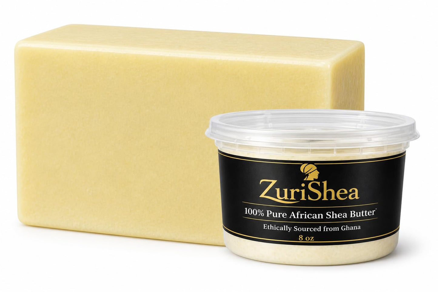 ZuriShea. 100% Pure Raw African Shea Butter (8oz) – Deep Moisturizer for Skin, Hair, Scalp, DIY Beauty, Lip Balm, Soap and lotion Base.