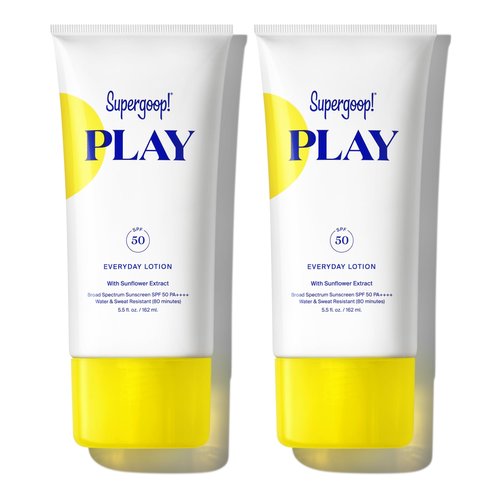 Supergoop! PLAY Everyday Lotion SPF 50 - Broad Spectrum Body & Face Sunscreen for Sensitive Skin - Great for Active Days - Fast Absorbing, Water & Sweat Resistant - 5.5 fl oz - 2 Pack