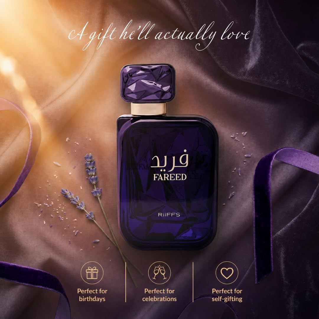 RiiFFS PARFUMS Fareed Eau de Parfum for Men Long Lasting Fresh Spicy Perfume with Cucumber, Cardamom & Amber Luxury Arabic Fragrance 100ml