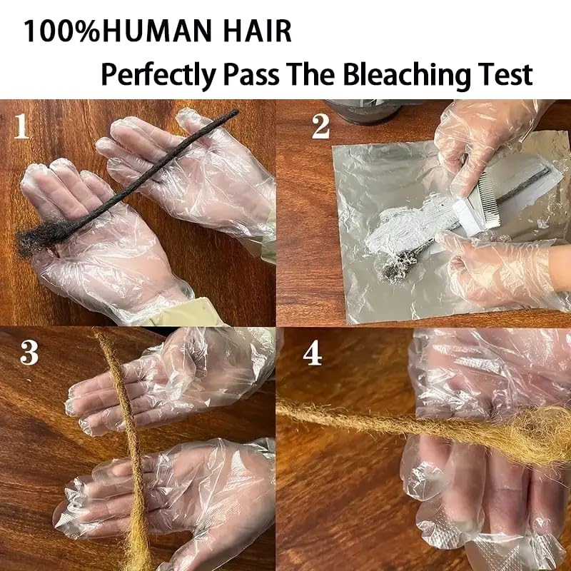 Dreadlock Extensions Human Hair 10-100 Strands 100% Human Hair for Man/Women/Kids Full Handmade Permanent Loc Extensions Can Be Dyed Bleached Curled (0.6cm Thickness 4 Inch 60 Strands, 1B)