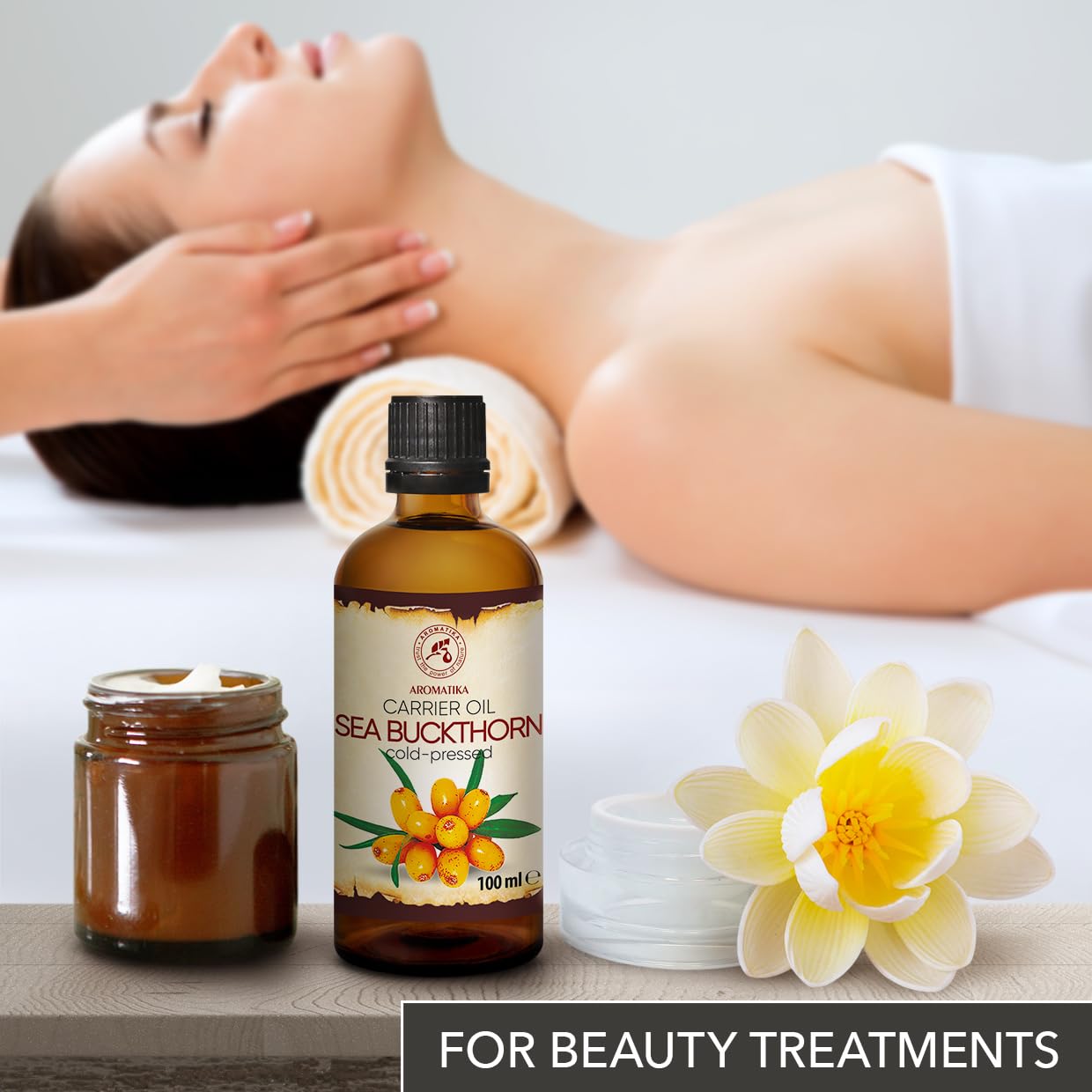 AROMATIKA Sea Buckthorn Oil 3.4 Fl Oz - Pure & Natural - Hippophae Rhamnoides - Carrier Oil for Essential Oils - Base Oil for Nails - Hair - Face & Body Care