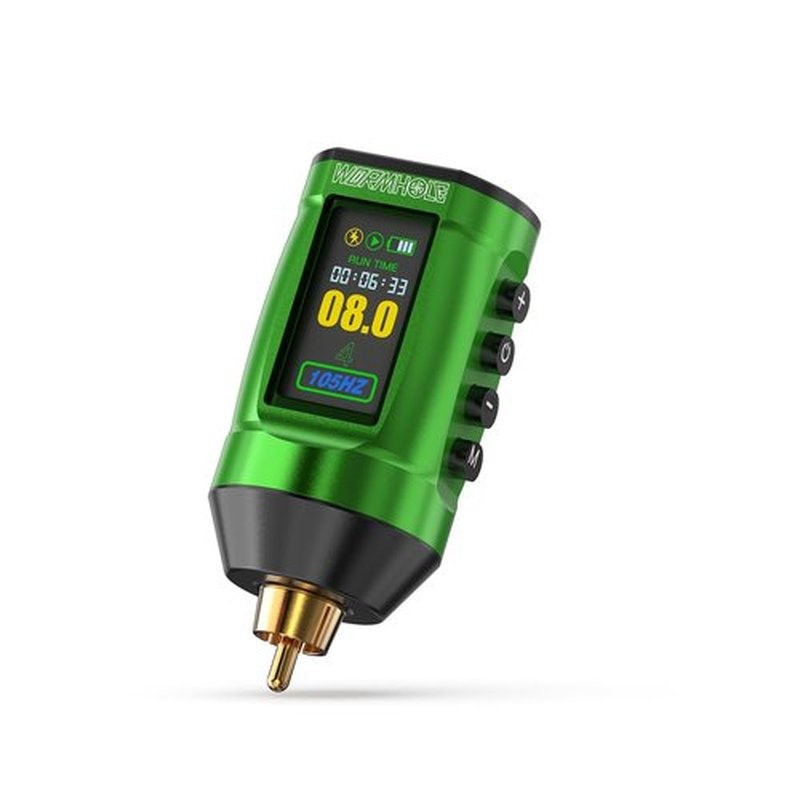 Wormhole Tattoo Battery Pack Wireless Tattoo Power Supply Rechargeable Cordless Tattoo Power Supply Portable RCA Lithium Battery Pack 1,800mAh Capacity with LED Digital Display for Tattoo Gun WB13-B