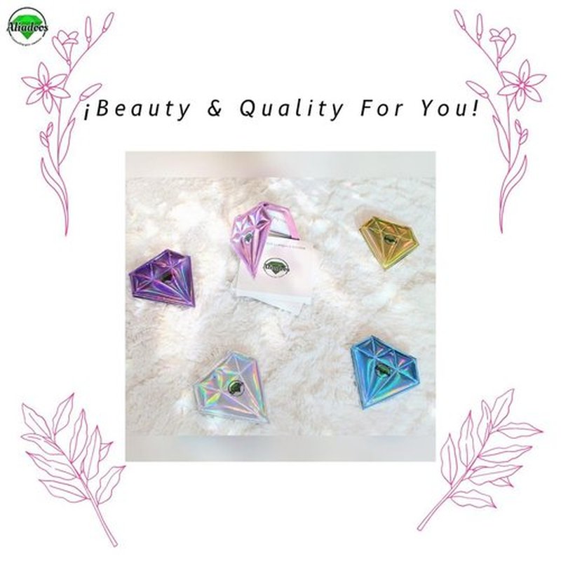 ALIADOOS CONNECTING YOUR EMOTIONS: Dual Sided Compact Mirror Portable for Travel Home Office Makeup Hand Size or Pocked Iridescent Foldable in Diamond Shape Mirror for Women Girls