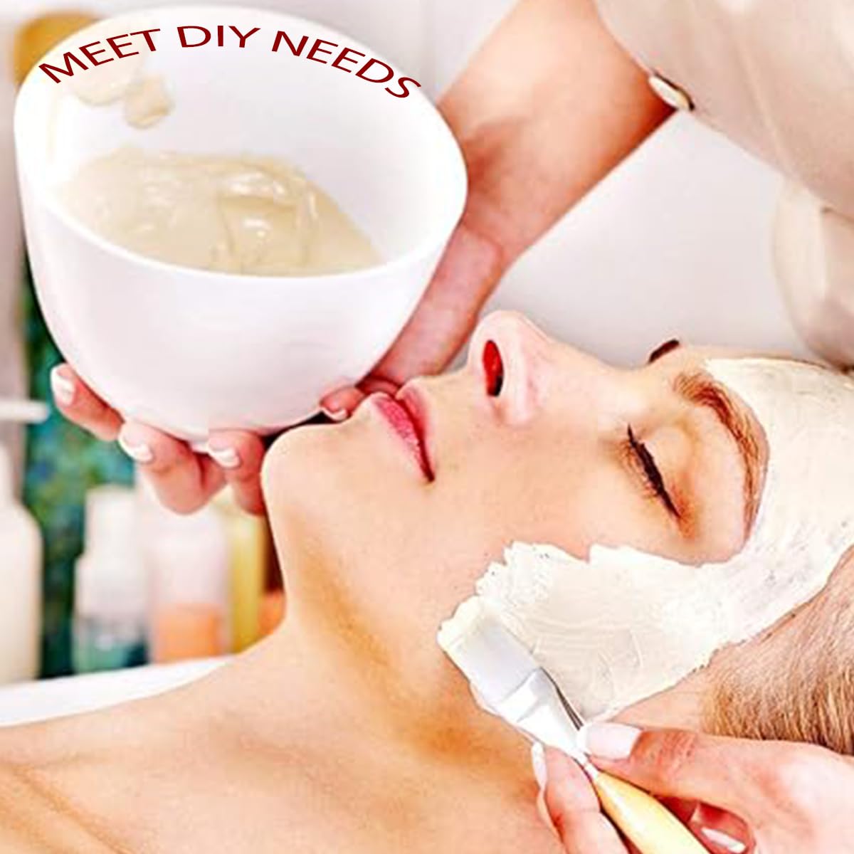 PLINNILUY 10 Pcs Diy Face Mask Mixing Bowl, Home Use Silicone Facial Mask Mixing Bowls Set Reusable Facial Mask Mixing Masks Set- DIY Skincare Mixing Tool Kit (White-10Pcs)
