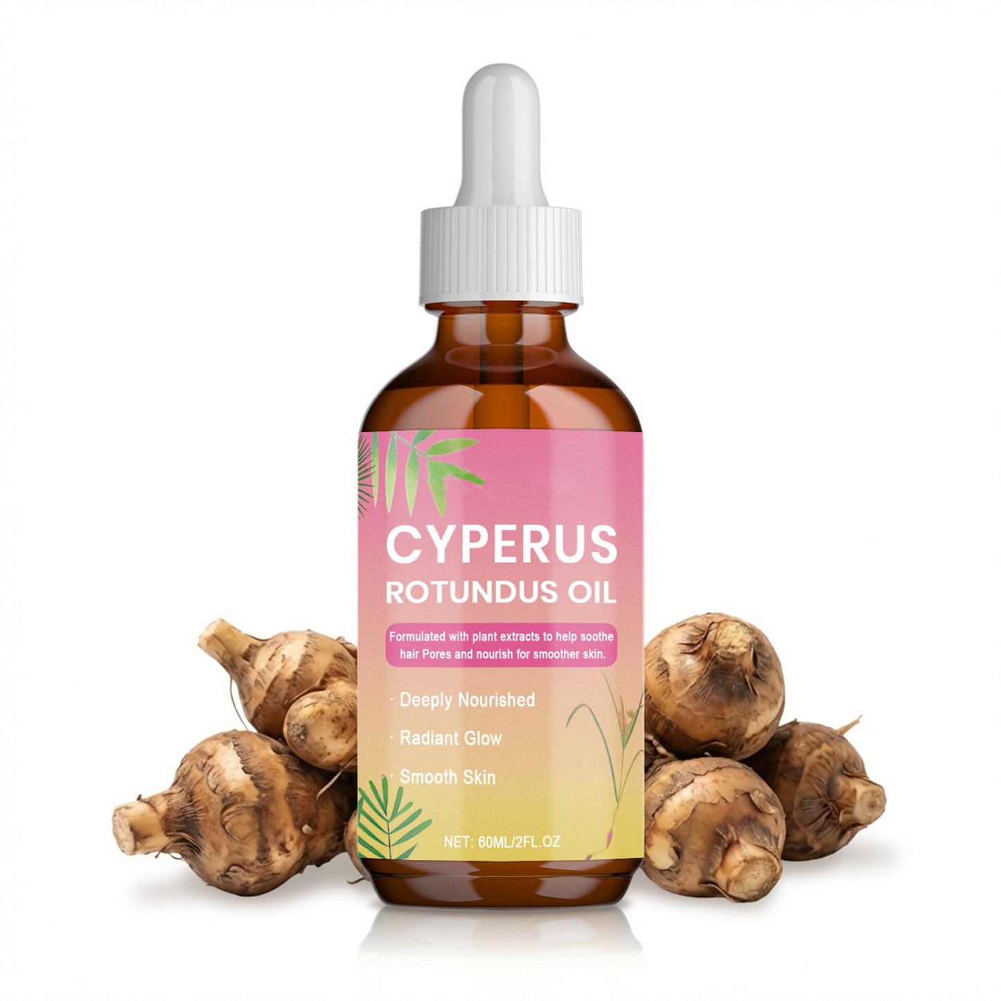 KPEBN Cyperus Rotundus Oil - Natural Hair Growth Inhibitor for Women & Men - Smooth Skin Body Oil After Waxing or Shaving - Safe for Face, Leg, Underarm & Sensitive Skin - 60ml（2 fl oz）