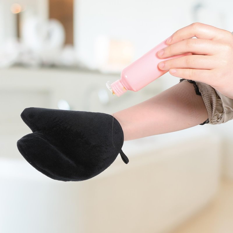 Lnngub 2 Pcs Self Tanning Mitt,Tanning Glove Black Tanning Mitts Self Tanner Self Tan Mitt Tanning Mitt Face Tanning Mitt Tanning Gloves for Self Tan Lotion Tanning Mitt Back Applicator for Men Women