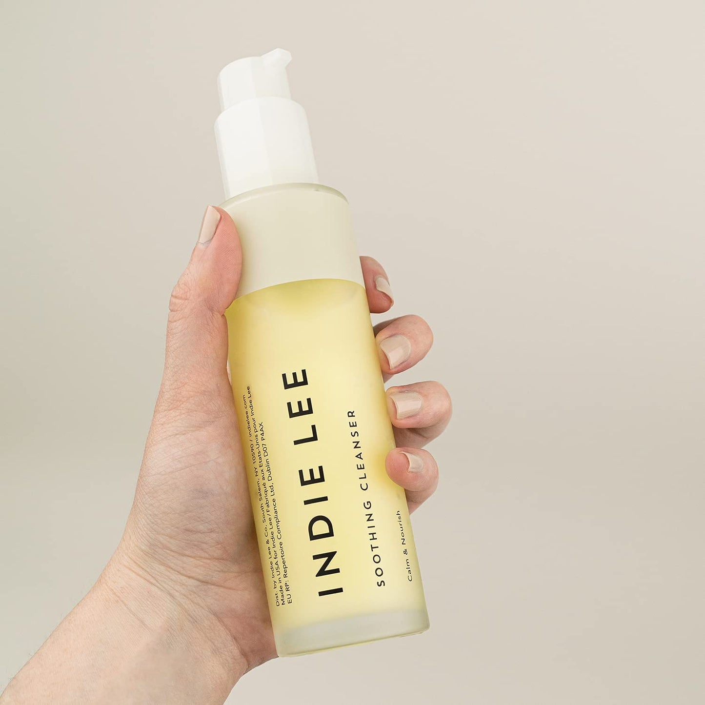 Indie Lee Soothing Facial Cleanser - Moisturizing Face Wash + Makeup Remover for Sensitive Skin - Plump, Hydrate + Calm Redness with Rose Damascena + Chamomile Oil for Skin (125ml)